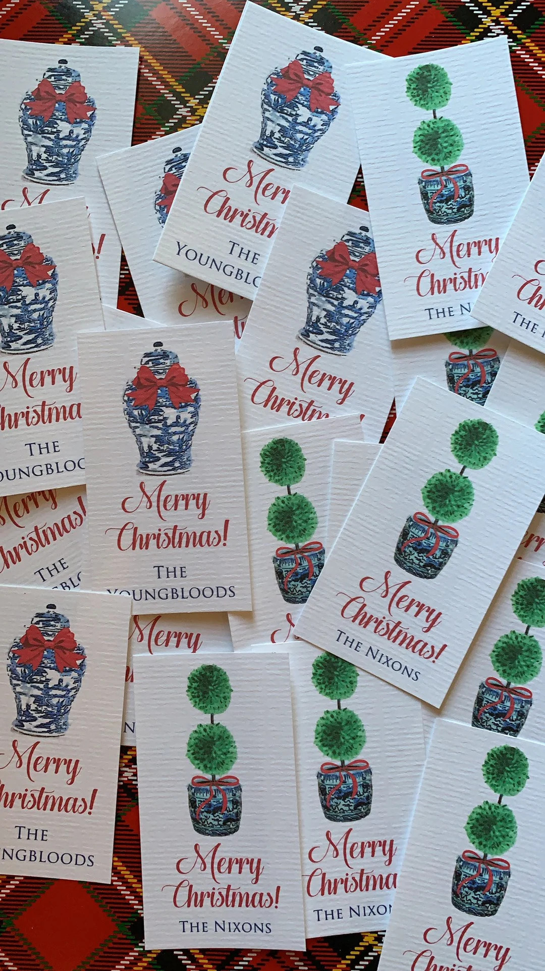 Ginger Jar or Topiary Card Stock Tag, Enclosure Card - Set of 12 - Chinoiserie - Etsy | Etsy (US)