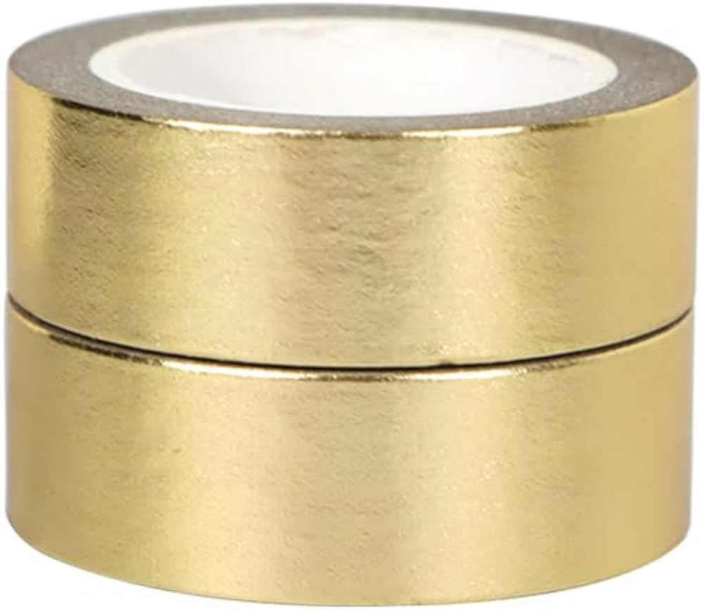 AxeWoodz 2 Rolls Gold Foil Washi Tape Set Decorative Tape Art Paper Masking Tapes Adhesive Washi ... | Amazon (US)