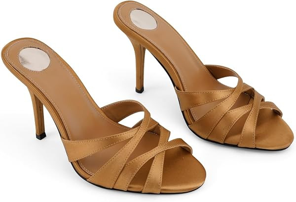 Kitten Heels 4.25Inch Pointed Mule Heeled Open Toe Stiletto Heels | Amazon (US)