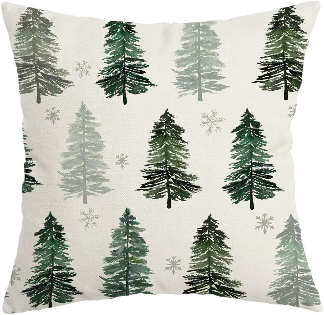 AACORS Christmas Pillow Cover 18X18 Inch Christmas Tree Snowflake Decoration Holiday Farmhouse Wi... | Amazon (US)