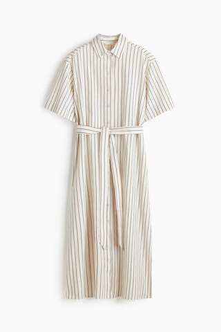 H & M - Blusenkleid aus Leinenmix - Weiß - Damen | H&M (DE, AT, CH, NL, FI)