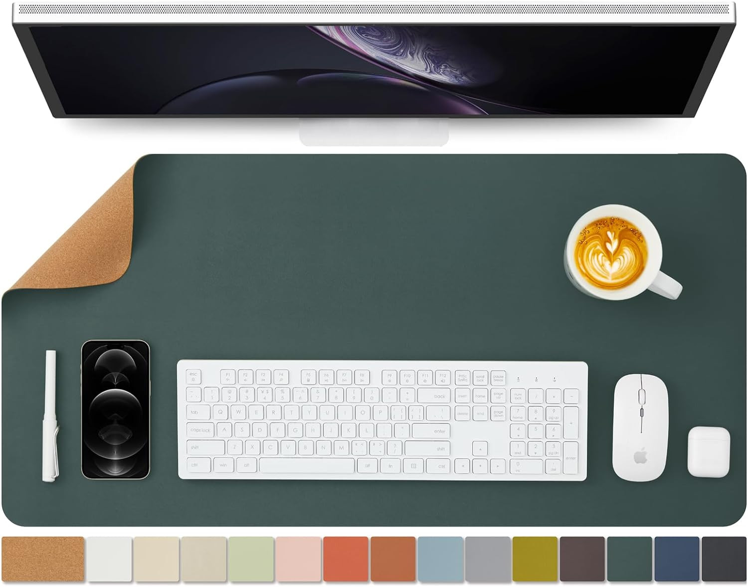 Cork Desk Mat - Dual-Sided Desk Pad for Office and Home - Desk Organization and Accessories - Ide... | Amazon (US)