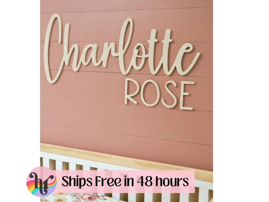 Custom Wood Baby Name Sign Letter Wall Art Kids Room Art Wall Art for Nursery Baby Name Sign Kids... | Etsy (US)
