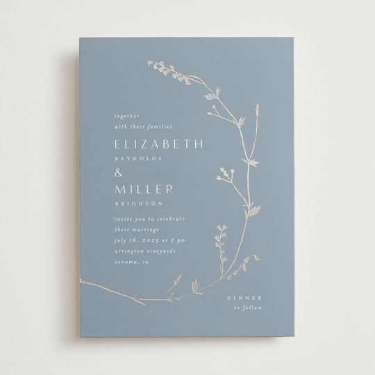 "Vine Wrap" - Customizable Foil-pressed Wedding Invitations in White by Amy Kross. | Minted