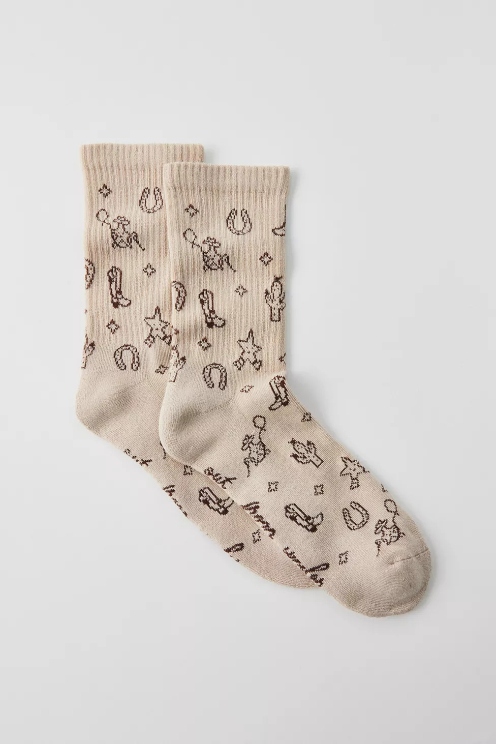 Cowboy Print Crew Sock | Urban Outfitters (US and RoW)