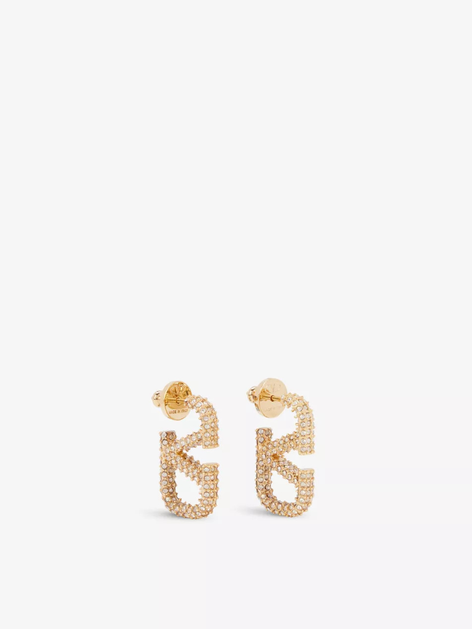 VLOGO gold-toned brass and rhinestones earrings | Selfridges