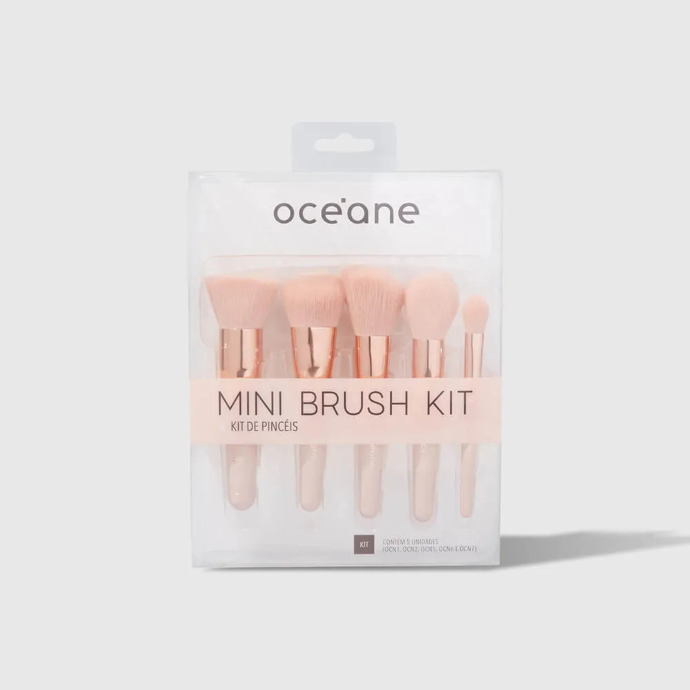 Mini Kit com 5 Pincéis - Maquiagens e cosméticos Océane: Pincéis, paletas, batons, skincare e... | Oceane (BR)