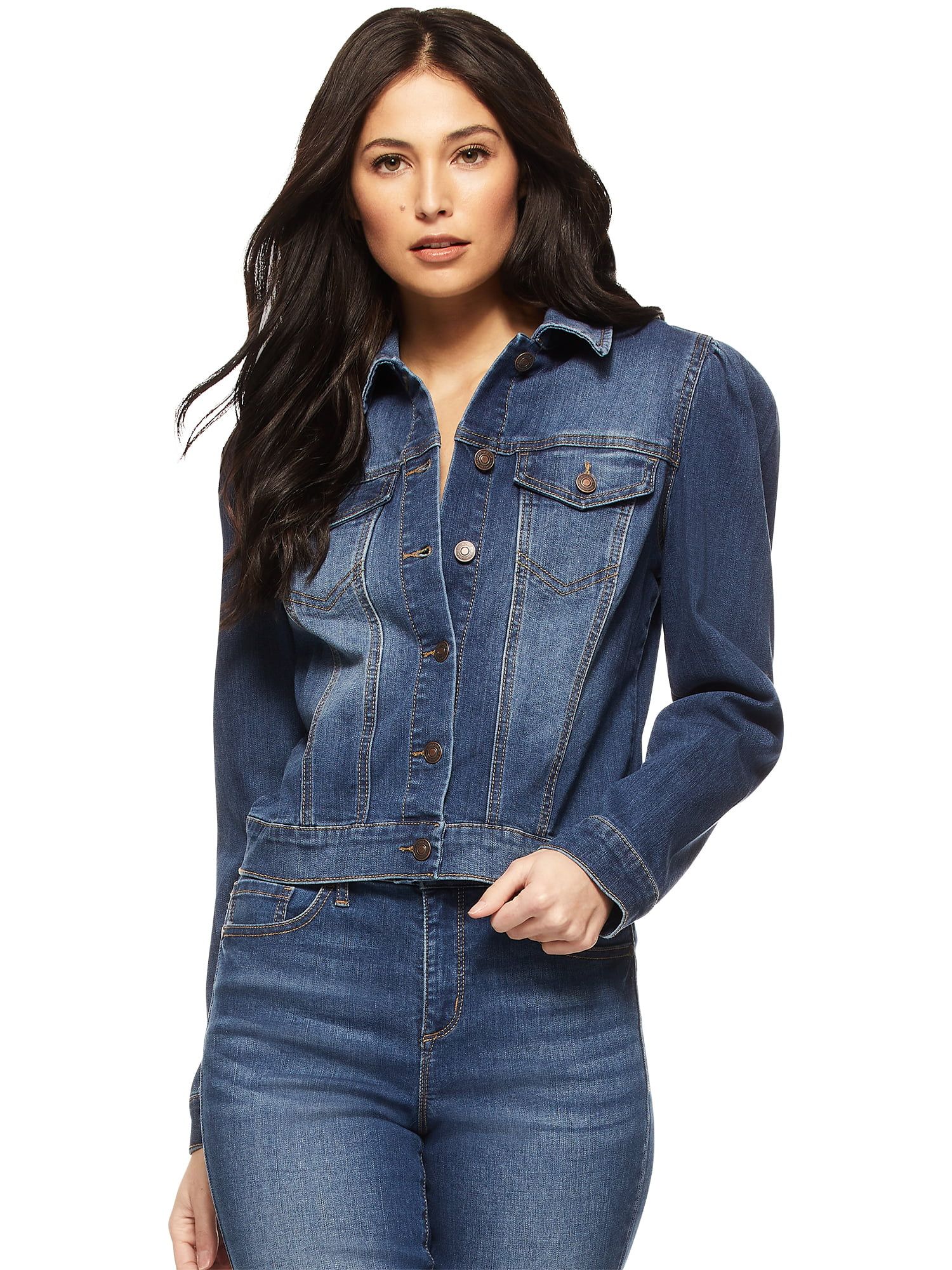 Sofia Jeans by Sofia Vergara Women’s Puff Sleeve Denim Jacket - Walmart.com | Walmart (US)