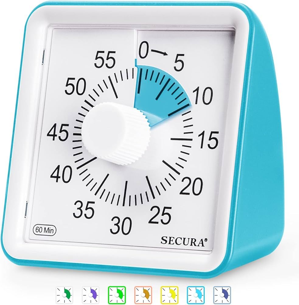 Secura 60-Minute Visual Timer, Classroom Classroom Timer, Countdown Timer for Kids and Adults, Ti... | Amazon (US)