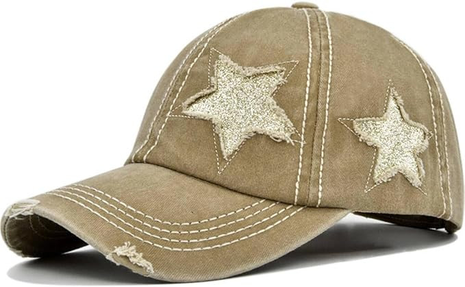 Ponytail Baseball Cap for Women High Messy Bun Caps Washed Cotton Hats | Amazon (US)