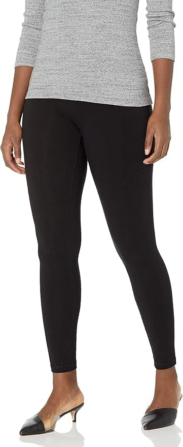 HUE Women's Cotton Ultra Legging with Wide Waistband, Assorted | Amazon (US)