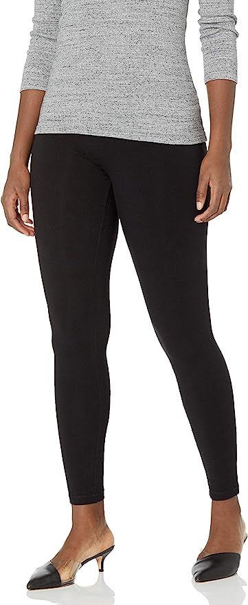 HUE Women's Cotton Ultra Legging with Wide Waistband, Assorted | Amazon (US)