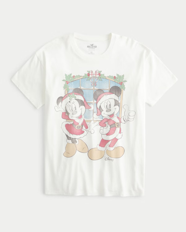 Oversized Mickey & Minnie Mouse Graphic Tee | Hollister (US)