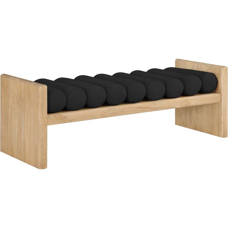 Boucle Fabric Wood Bench | Wayfair North America