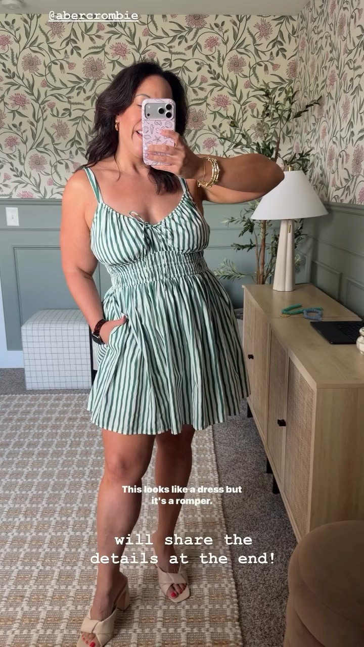 Bra free dress collection from Abercrombie except this one has shorts underneath which makes it even better! The green stripes and fit is 10/10 👏🏻🥝☀️

#LTKootd #LTKMidsize #LTKBeauty