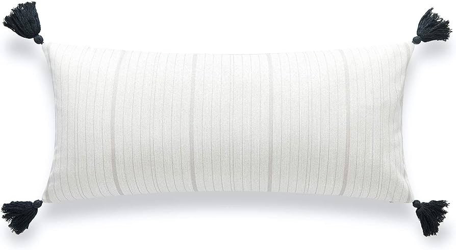Hofdeco Neutral Indoor Outdoor Long Lumbar Pillow Cover ONLY for Bed, Backyard, Couch, Sofa Gray ... | Amazon (US)
