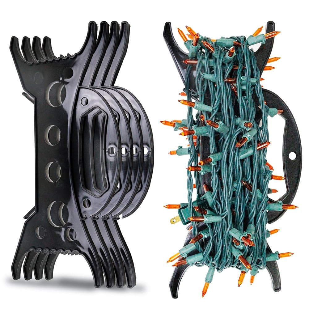 4Pack Christmas Light Storage Holder: All-Purpose Holiday Light Organizer, Black | Amazon (US)