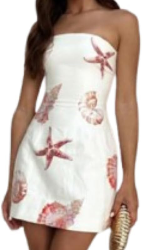 Summer Sundresses Tube Mini Boho Y2k Beach Dresses for Women 2025 Vacation Trendy Vintage Cute Go... | Amazon (US)