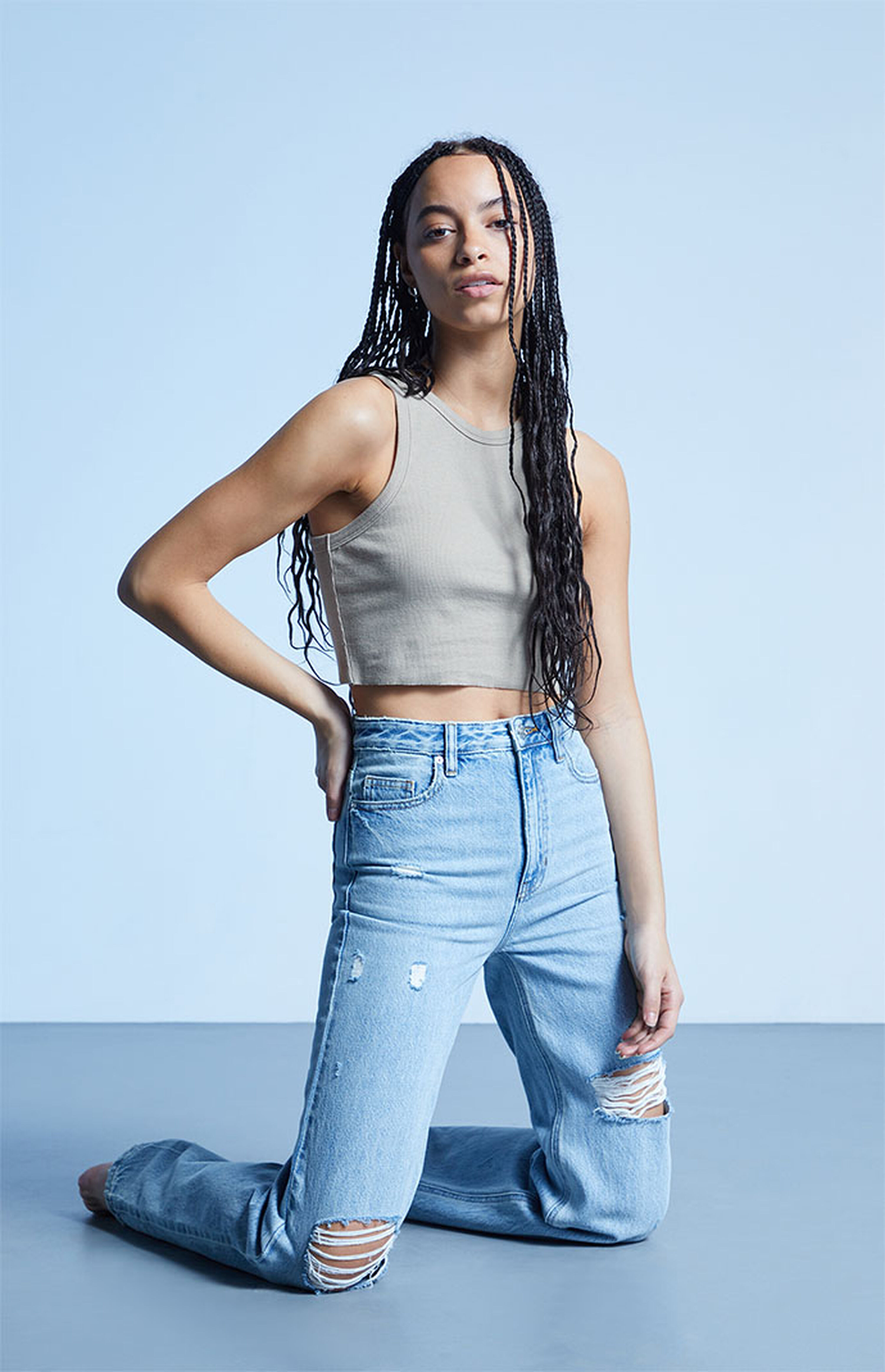 PacSun Eco Light Blue Ripped Boyfriend Jeans | PacSun