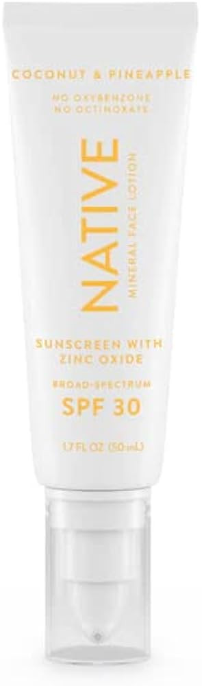Native Coconut & Pineapple Mineral Face Sunscreen Lotion - SPF 30 - 1.7 fl oz | Amazon (US)