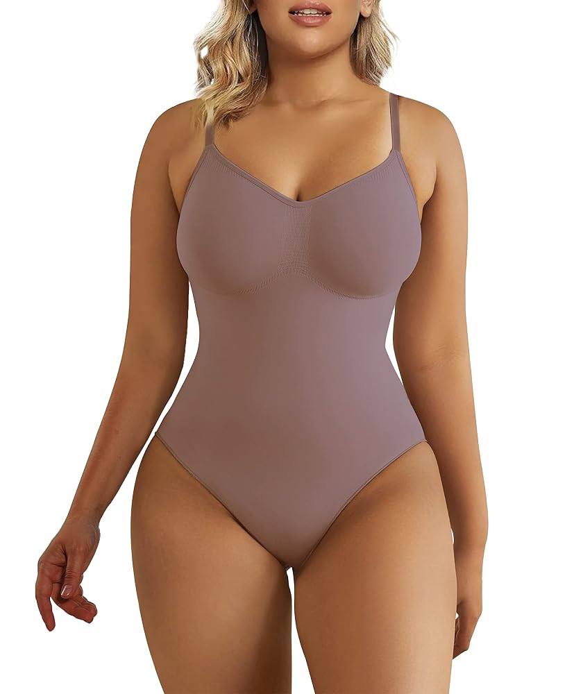 SHAPERX Women's Shapewear Bodysuit Tummy Control Body Shaper Seamless Sculpting Snatched Waist Bo... | Amazon (UK)