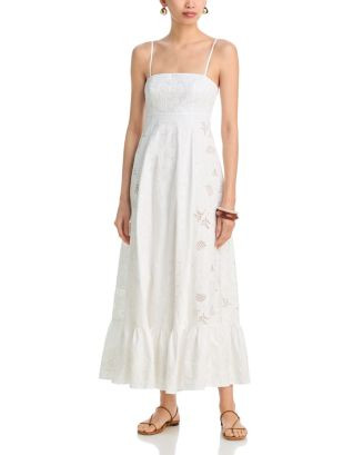 AQUA Embroidered Poplin Maxi Dress - Exclusive | Bloomingdale's Women | Bloomingdale's (US)