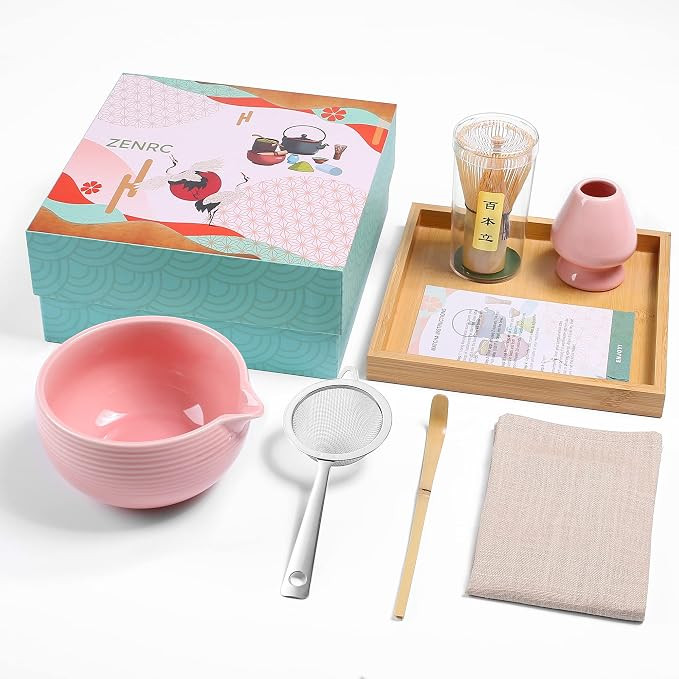 Ceremony Matcha Kit - Traditional Bamboo Matcha Whisk (Chasen) Scoop (Chashaku) Chawan Bowl with ... | Amazon (US)