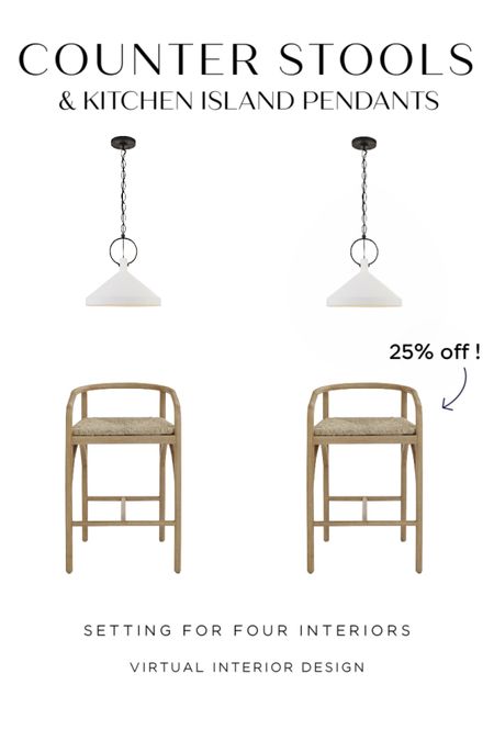 Sale! 25% off these gorgeous kitchen counter stools. They pair perfectly with these kitchen island pendants! These kitchen island pendants are 20% off and FREE shipping! Independence Day weekend sale. 

Modern organic, classic, farmhouse, wood, neutral, transitional, modern home decor

#LTKsalealert #LTKFind #LTKhome