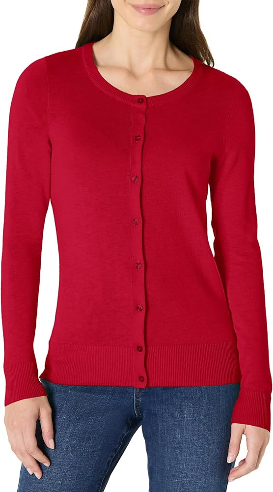 Amazon Essentials Women's Lightweight Crewneck Cardigan Sweater (Available in Plus Size) | Amazon (US)