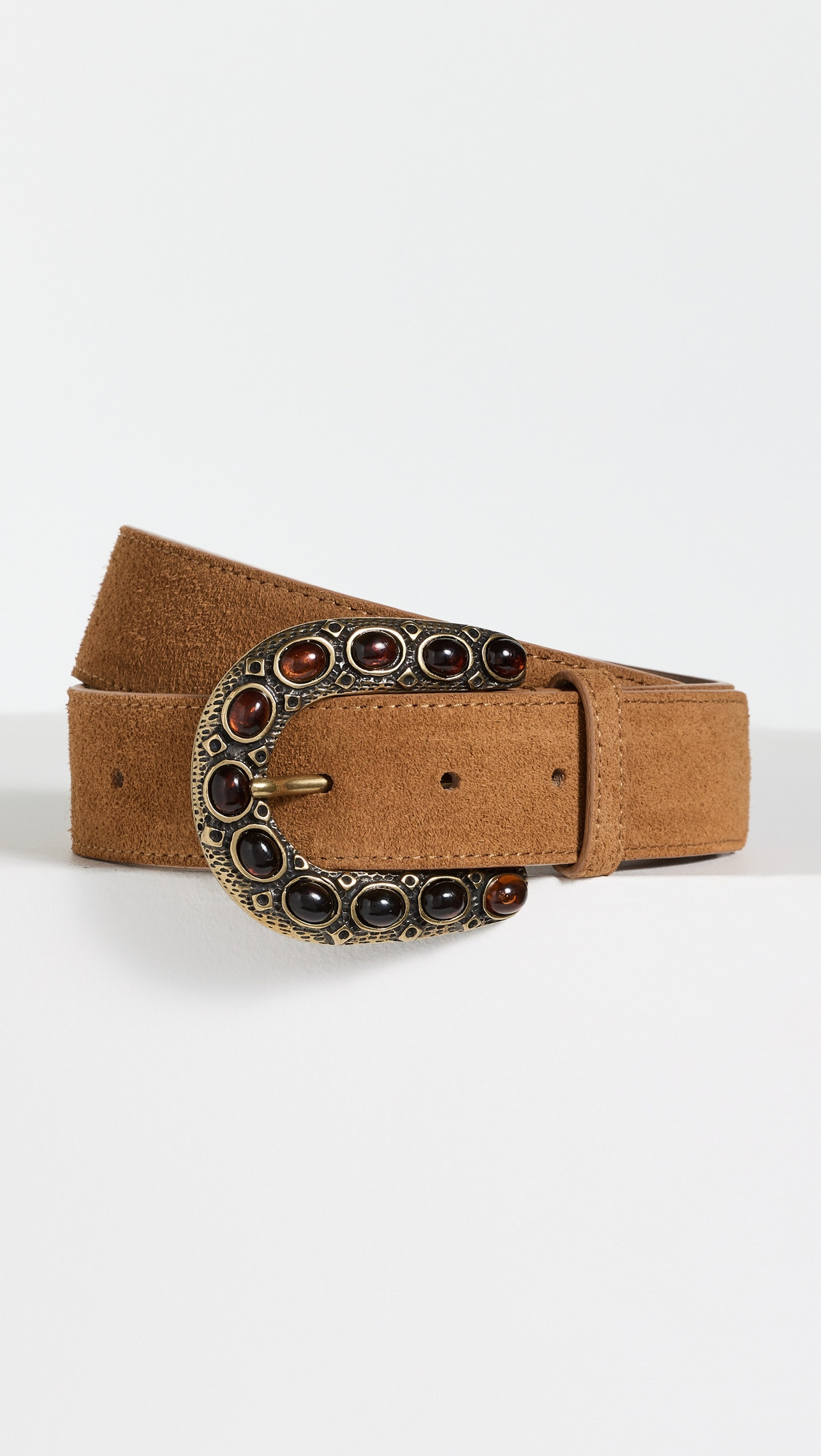 B-Low The Belt Charles Suede Belt Sienna/Brass L | Shopbop
