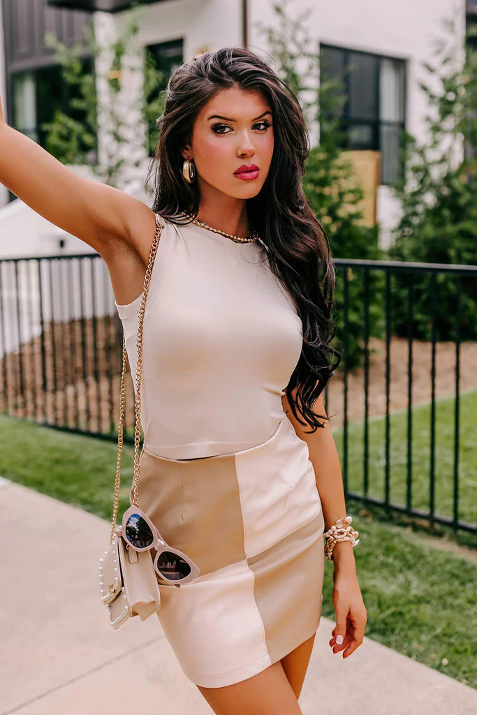 Love Link Faux Leather Skirt | Impressions Online Boutique