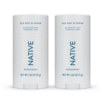 Native Twin Pack Deodorant - Sea Salt & Cedar - 4.6oz/2ct | Target