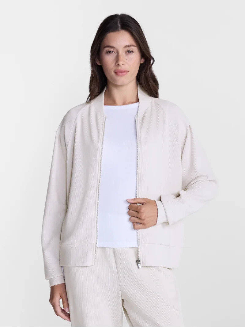 Avia Women's and Women's Plus Ottoman Full Zip Bomber Jacket, Sizes XS-4X | Walmart (US)