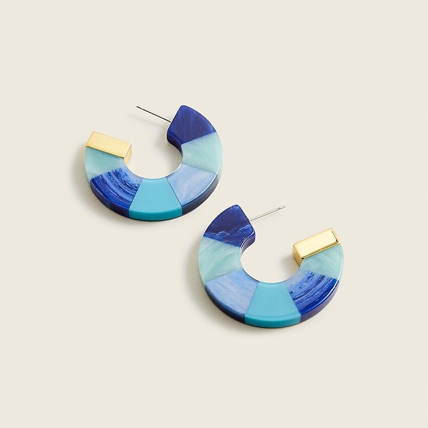 Made-in-Italy mixed acetate hoop earrings | J.Crew US