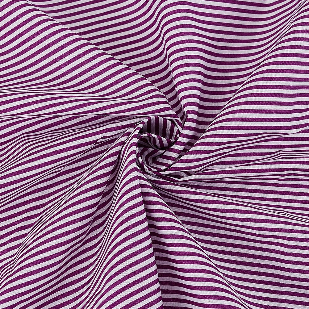 FINGERINSPIRE 1.09 Yards Stripes Cotton Fabric 63 inch Wide Plum White Sewing Stripe Pattern Fabr... | Amazon (US)