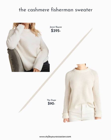 For 1/4 of the price, the Quince Cashmere Fisherman Crewneck Sweater is an excellent Jenni Kayne Cashmere Fisherman Sweater! It’s also made with cashmere but with a much more affordable price tag, and it has the same crewneck style, ribbing details, and classic appeal. Shop both sweaters below!

women's fashion, women's casual outfit, women's comfy outfit, cashmere sweater, Jenni Kayne hoodie, Quince fashion, cashmere sweater

#LTKstyletip #LTKSeasonal