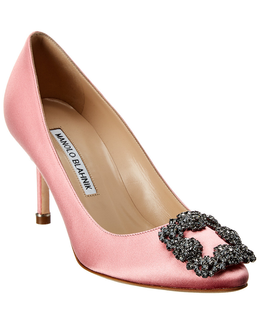 Manolo Blahnik Hangisi 75 Satin Pump | Gilt