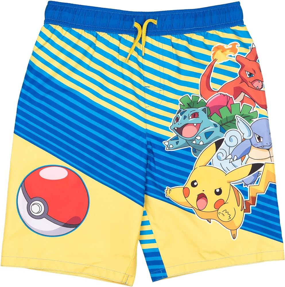 Pokemon Pikachu Charmander Ivysaur Squirtle Swim Trunks | Amazon (US)