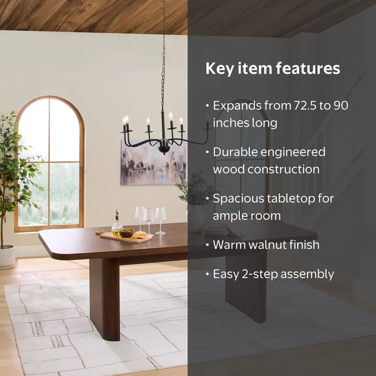 Better Homes & Gardens Juliet Expandable Dining Table, Walnut Finish | Walmart (US)