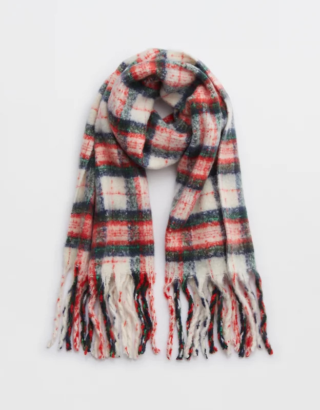 Aerie Plaid Brushed Heavyweight Scarf | Aerie