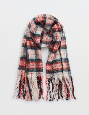 Aerie Plaid Brushed Heavyweight Scarf | American Eagle Outfitters (US & CA)