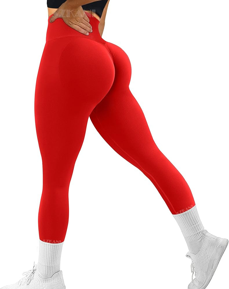 SZKANI Seamless Leggings for Women Butt Lifting High Waist Yoga Pants Scrunch Booty Leggings Work... | Amazon (US)