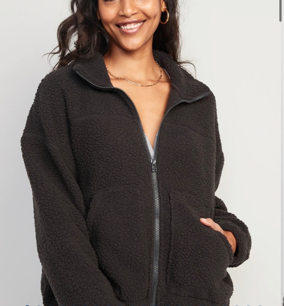 sherpa jacket, outerwear, coat, size large for oversized fit 

#LTKSeasonal #LTKunder50