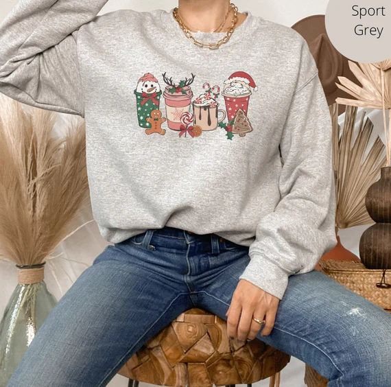 Christmas Latte Sweater Womens Christmas Sweatshirt - Etsy | Etsy (US)