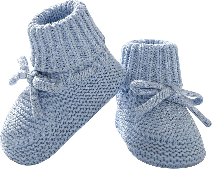 Hadetoto Baby Booties Cotton Newborn Boys Girls Shoes Knit Socks | Amazon (US)