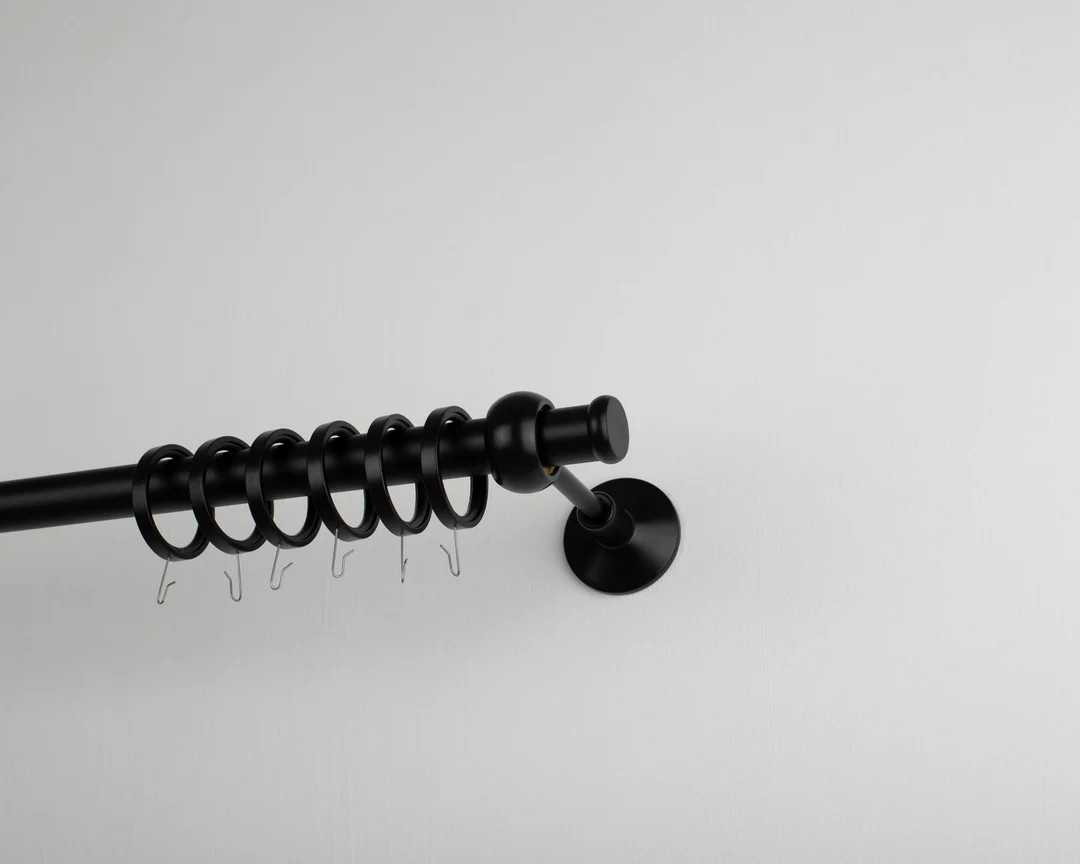 Tapon 25 mm Black Aluminum Curtain Pole Set | Etsy (AU)
