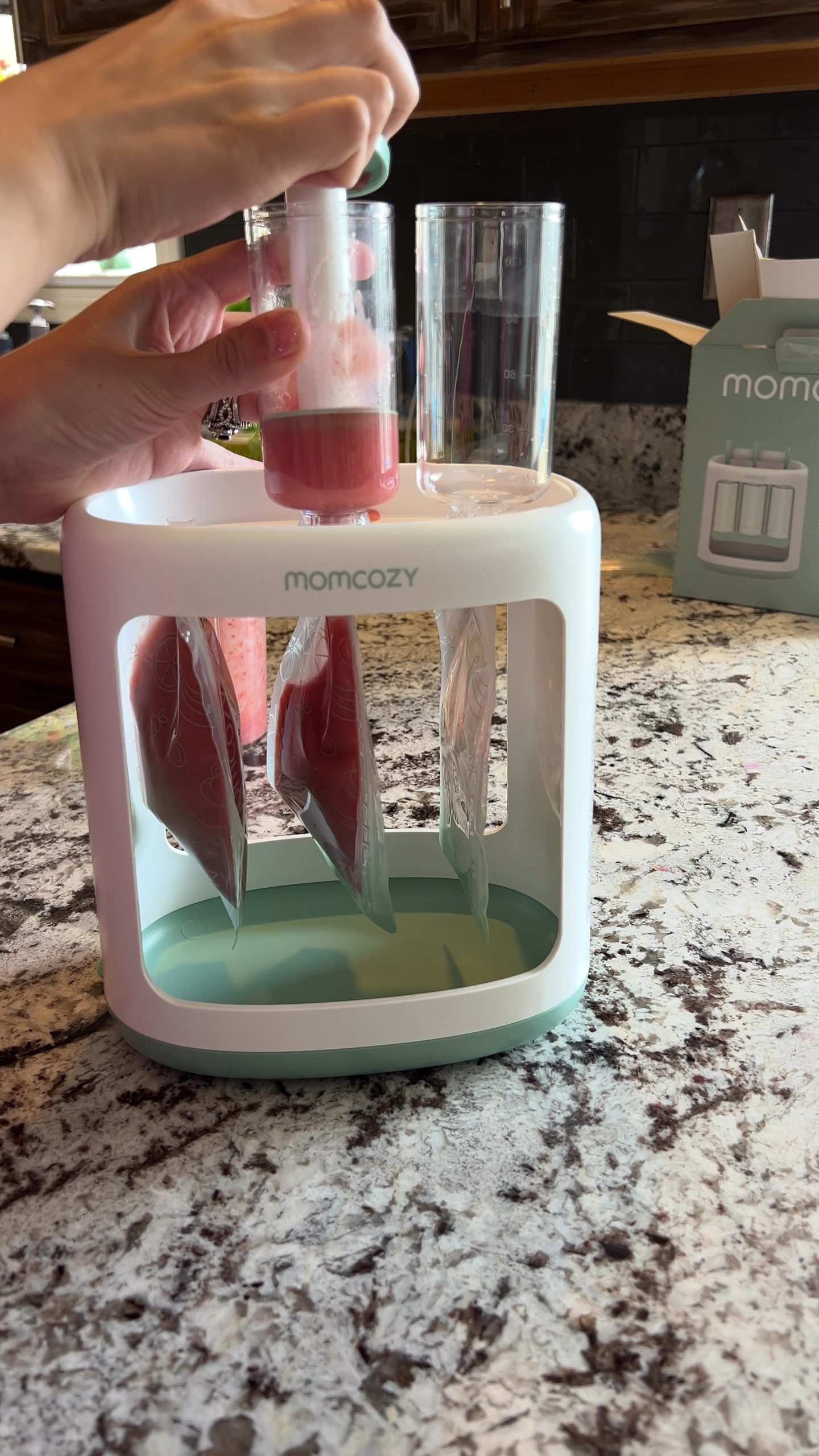 Mom cozy squeeze station for easily making baby food pouches 

#LTKFamily #LTKKids #LTKBaby