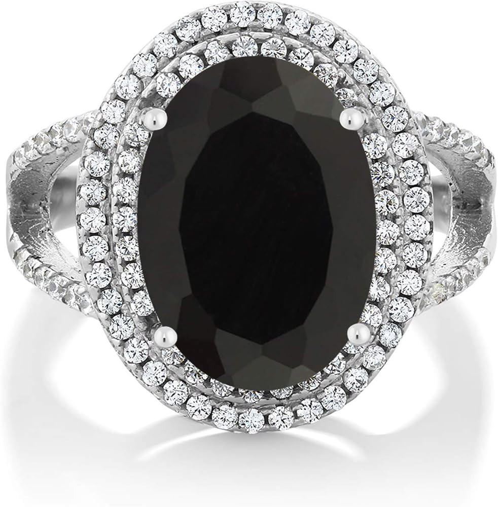 Gem Stone King 5-10 Cttw Gemstone Birthstone Ring For Women | 925 Sterling Silver | Oval 14X10MM ... | Amazon (US)