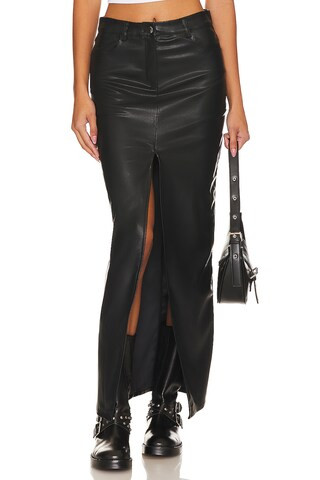 superdown Alina Faux Leather Skirt in Black from Revolve.com | Revolve Clothing (Global)