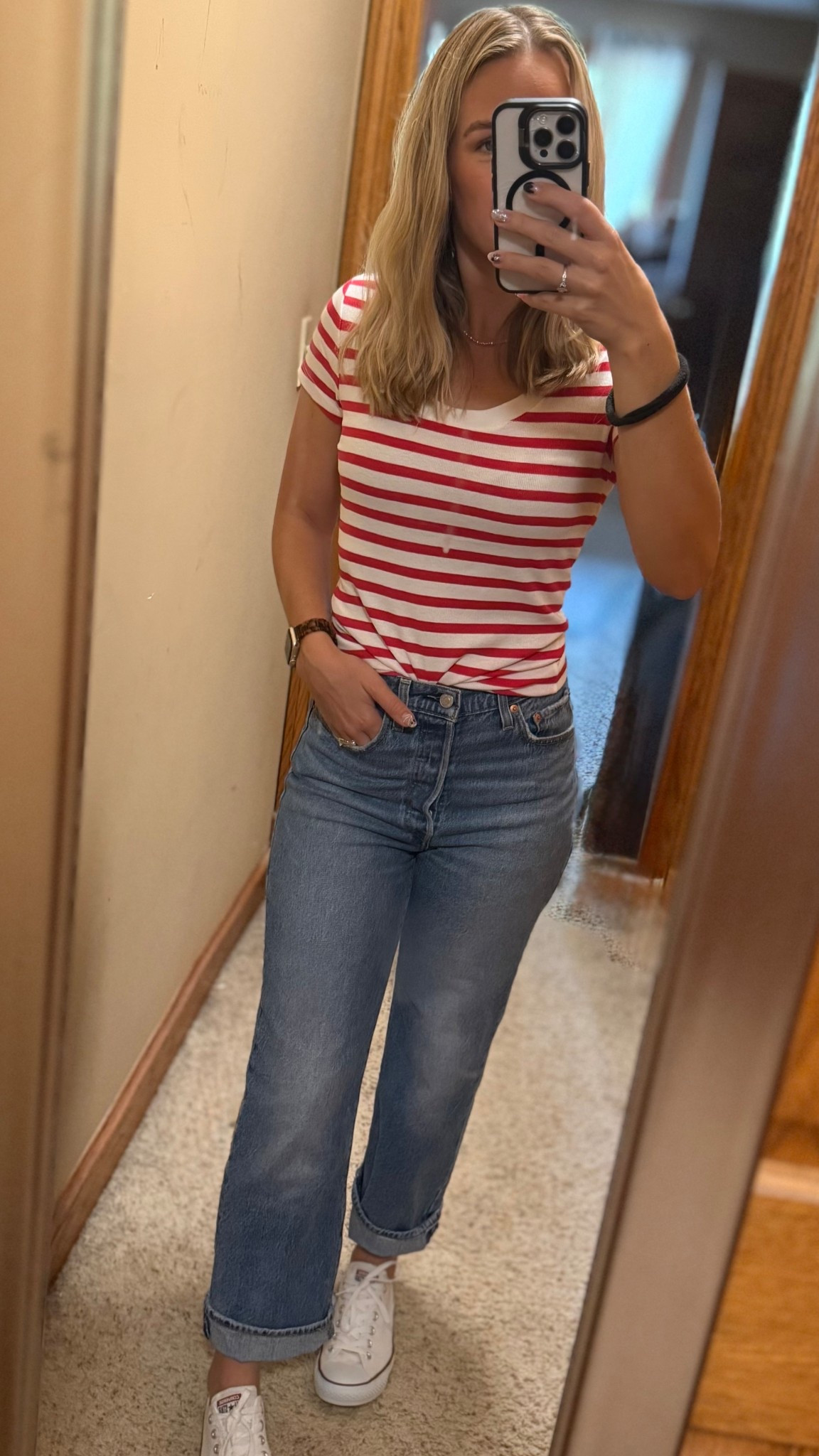Target top for game day!
Size small
Jeans are 27


#LTKStyleTip #LTKFindsUnder100 #LTKFindsUnder50